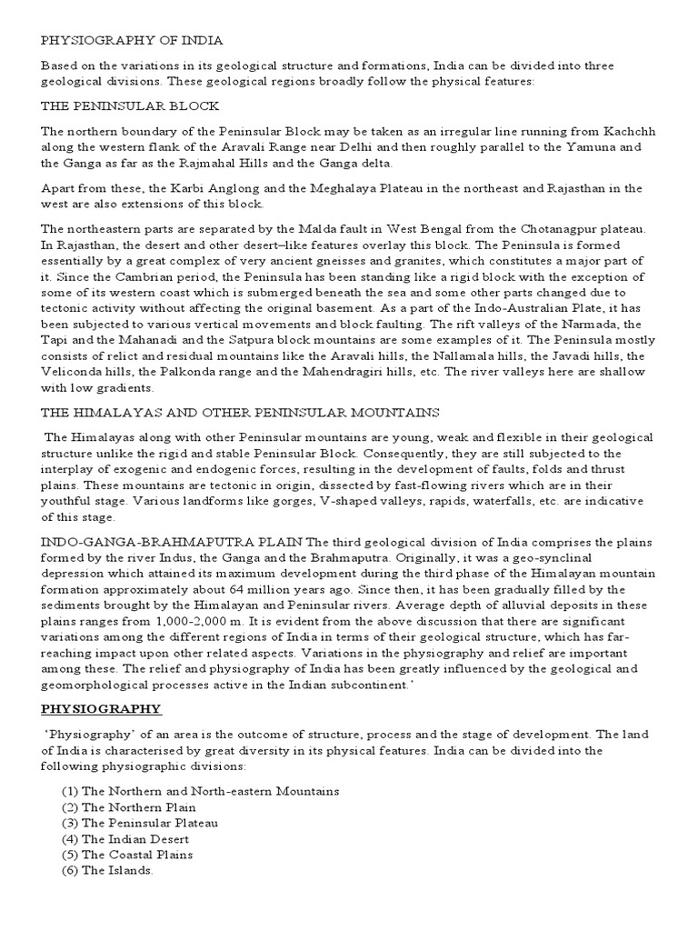 Physiography of India | PDF | Himalayas | Kashmir