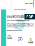 CodeClause Internship Certificate for Sakshi Suryakant Marne
