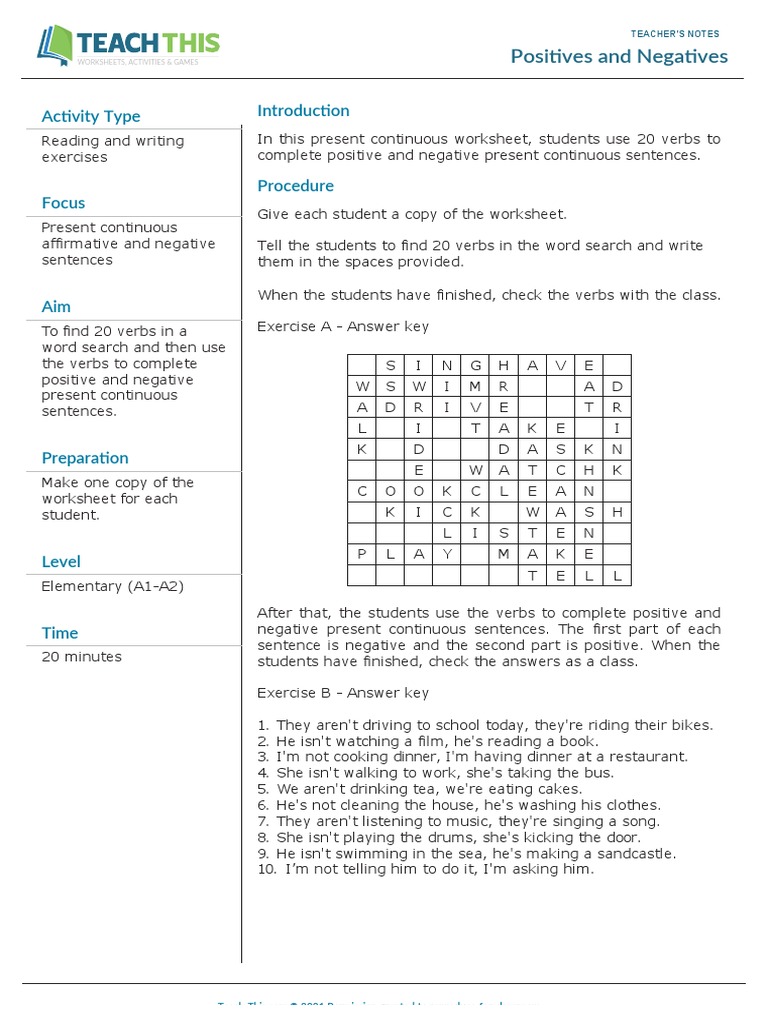 Positives and Negatives | PDF | Linguistics | Grammar