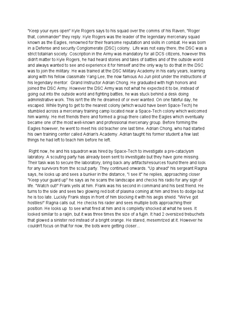 War robots fanfiction pdf military