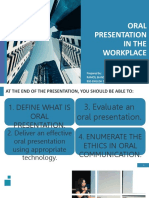 Oral Presentation in The Workplace