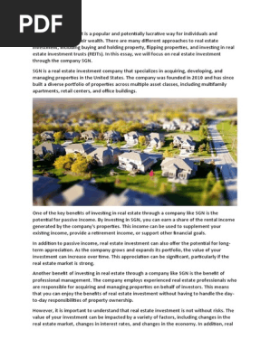 real estate investment in (SGN) company with boss ajak