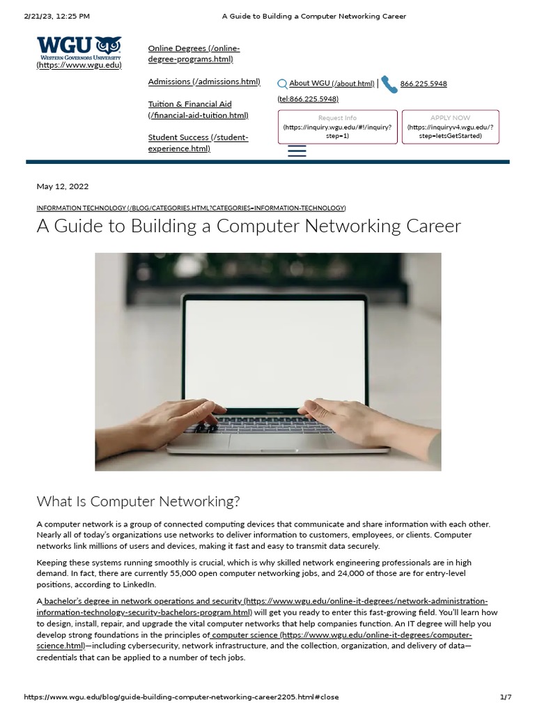 A Guide To Building A Computer Networking Career PDF Computer