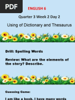 ENGLISH 6 PPT Q3 W2 - Dictionary and Thesaurus, Noting Details, Text-Types Acco