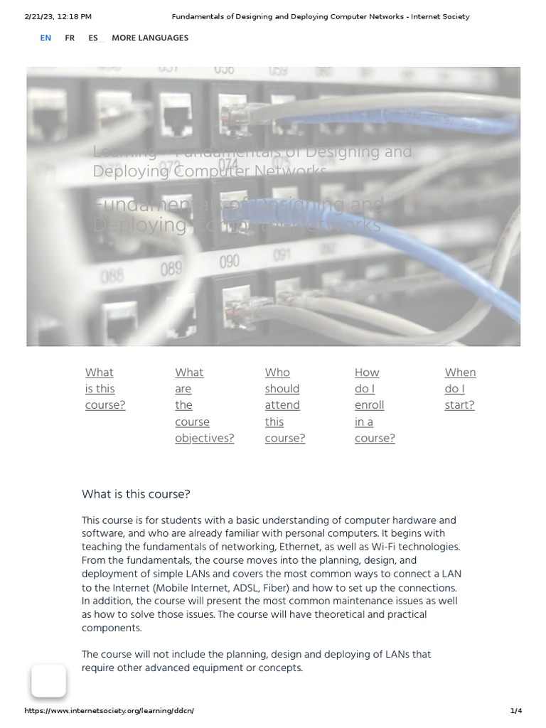 Fundamentals of Designing and Deploying Computer Networks