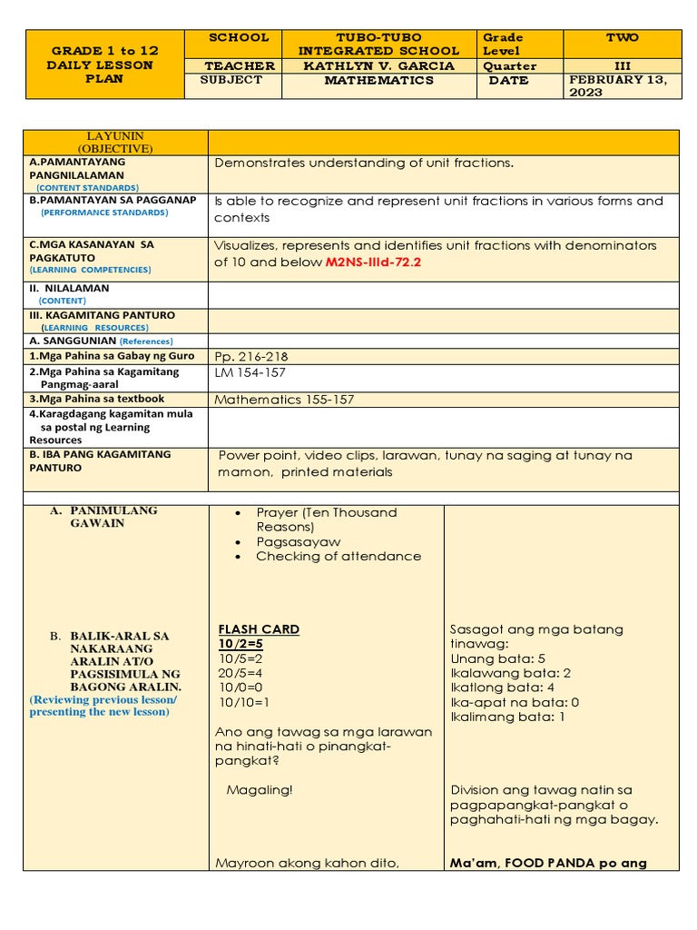 COT Grade 2 Mathematics 3rd Quarter PDF
