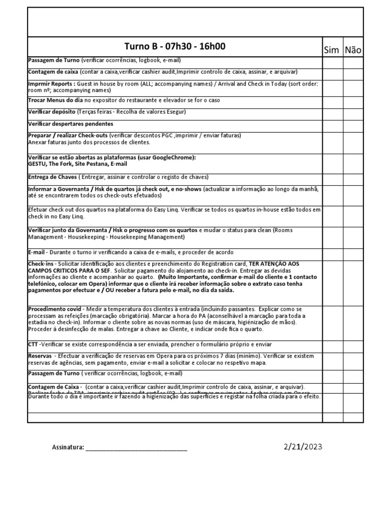 Check-Lists | PDF