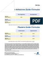 Tile Adhesive and Plasters Guide Formulas