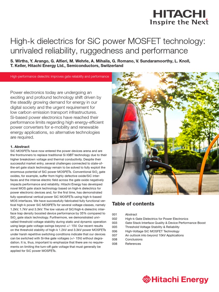 High-k Dielectrics for SiC MOSFETs | PDF | Mosfet | Field Effect Transistor