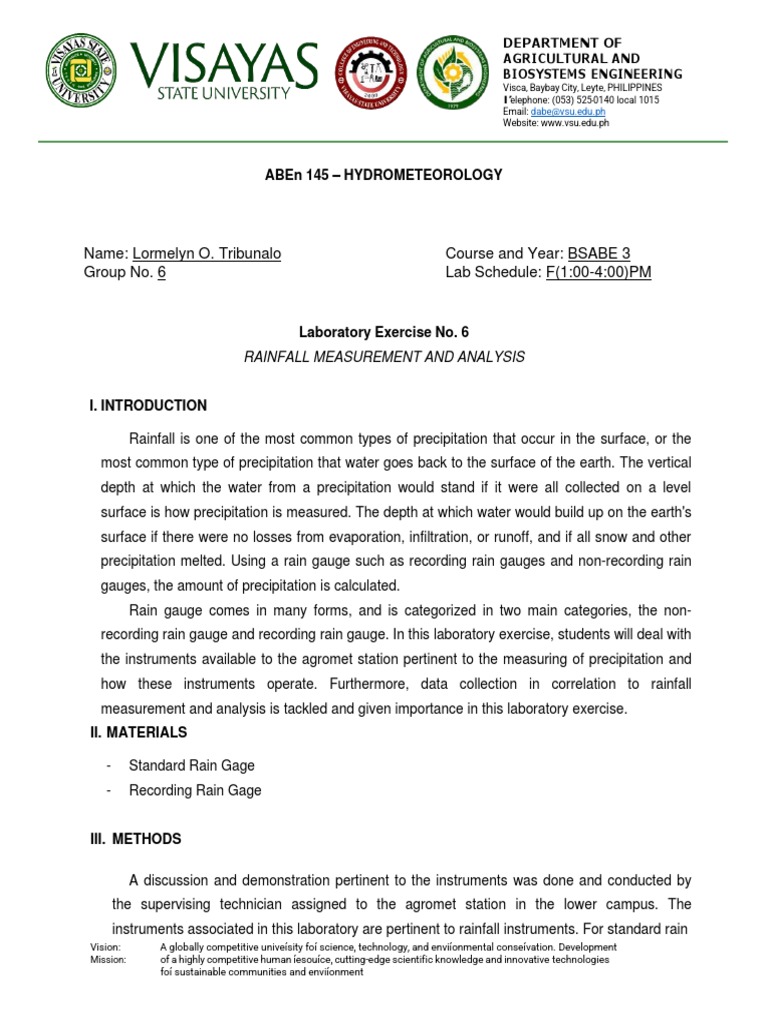 Rainfall Measurement Lab Guide | PDF | Precipitation | Rain