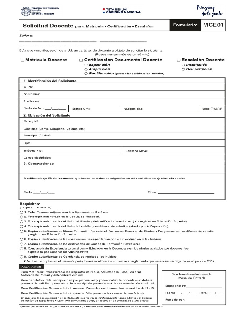 Requisitos para Matrícula y Certificación Docente | PDF | Educación más ...