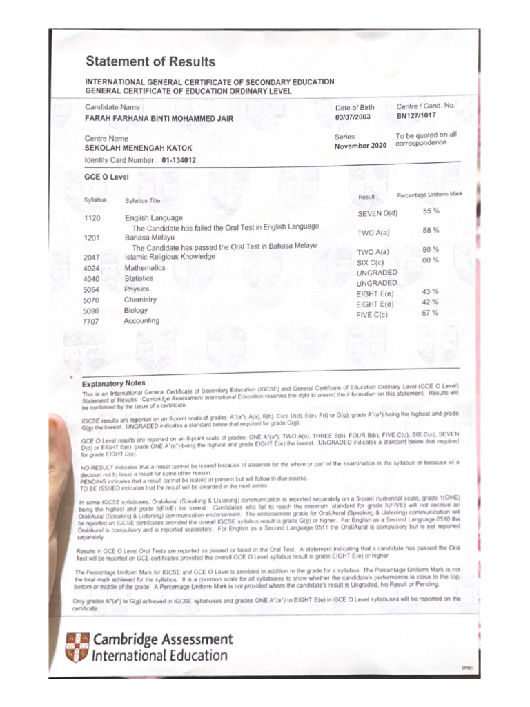 Statement of Results | PDF