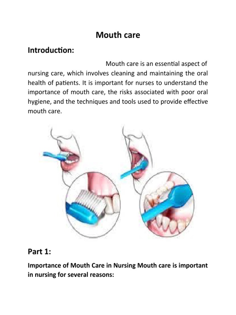 Mouth_care[1] | PDF | Oral Hygiene | Diseases And Disorders