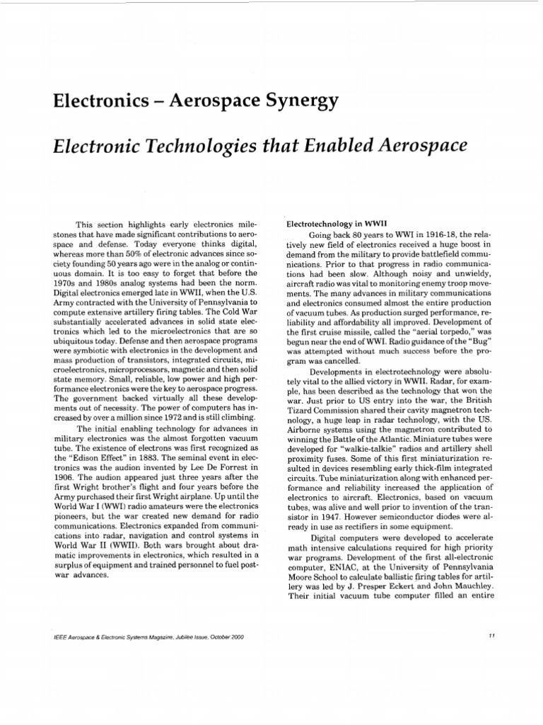 Electronics Advancements in Aerospace | PDF | Integrated Circuit ...