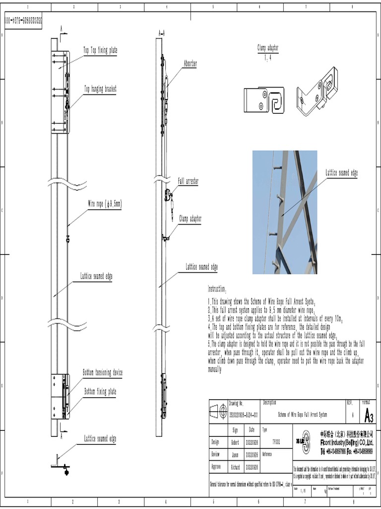 Scheme of wire rope FAS_3S Lift PDF