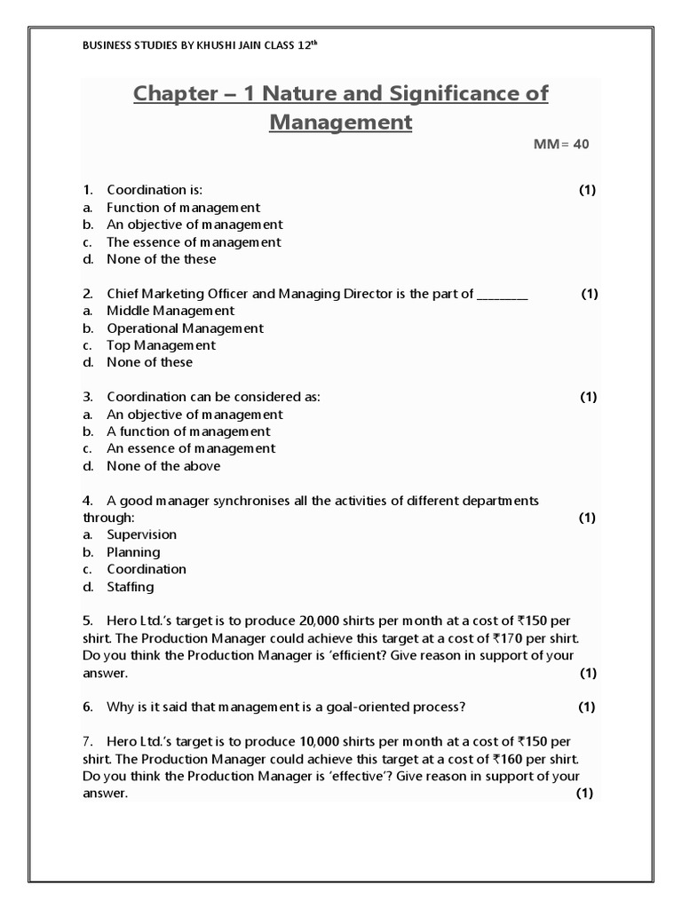 Chapter 1 Test Pdf Economies Business
