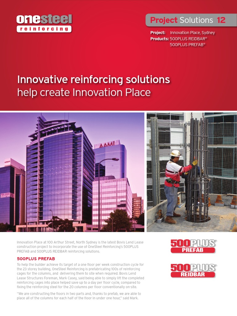 500PLUS - REIDBAR - Innovation Place - NSW | PDF | Concrete | Building ...