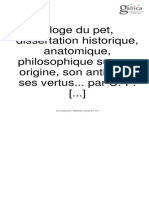 Éloge Du Pet, Dissertation Historique, Anatomique, Philosophique Sur Son Origine, Son Antiquité, Ses Vertus Par C.-F. Mercier de Compiègne (1798)