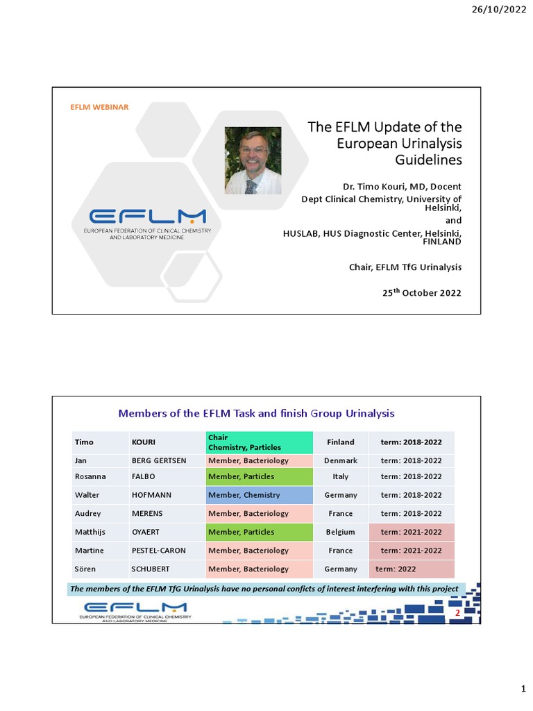 The EFLM Update of The European Urinalysis Guidelines | PDF | Colony ...