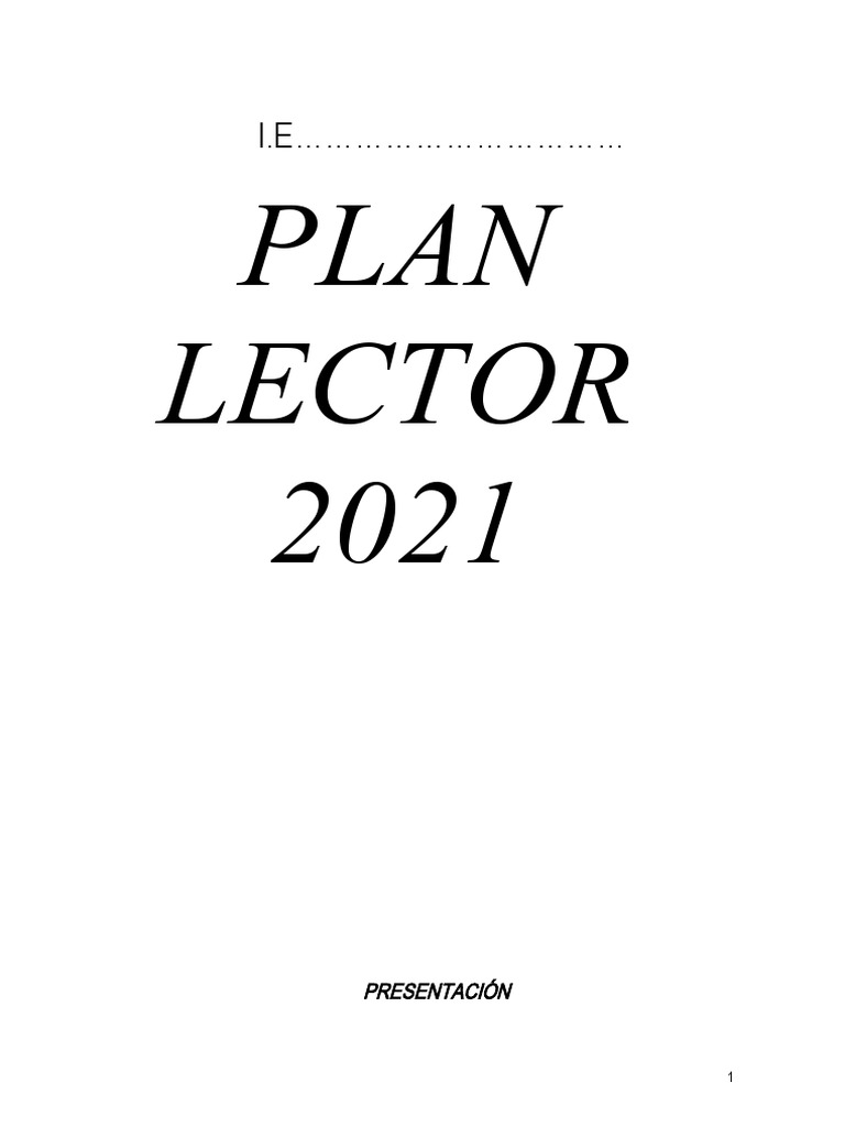 Plan Lector Del Nivel Secundaria Pdf Cognición