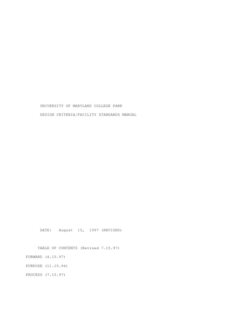 Design Criteria Facility Std Manual 8-15-97 | Electrical Wiring | Cable.  MF112967. manual tv cce 42