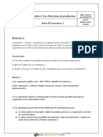 Série D'exercices N°1 - Gestion - Les Décisions de Production - 2ème Economie & Services (2017-2018) Mme Aben Samia