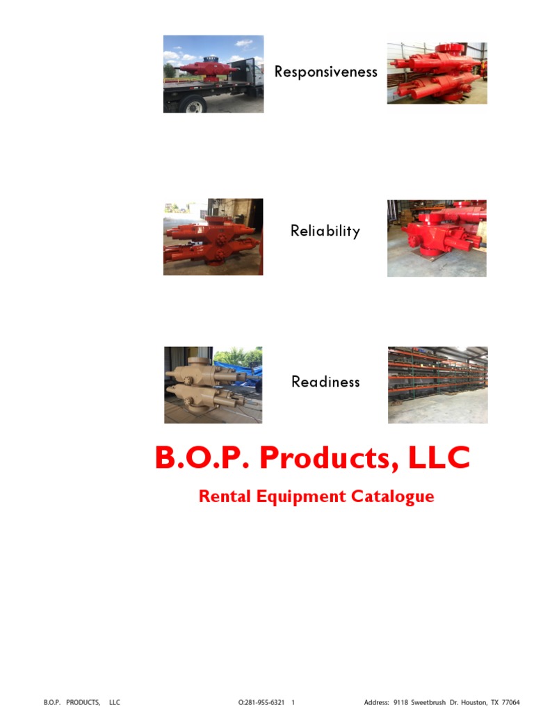 BOP Products Rental Equipment-Catalogue | PDF | Valve | Pump
