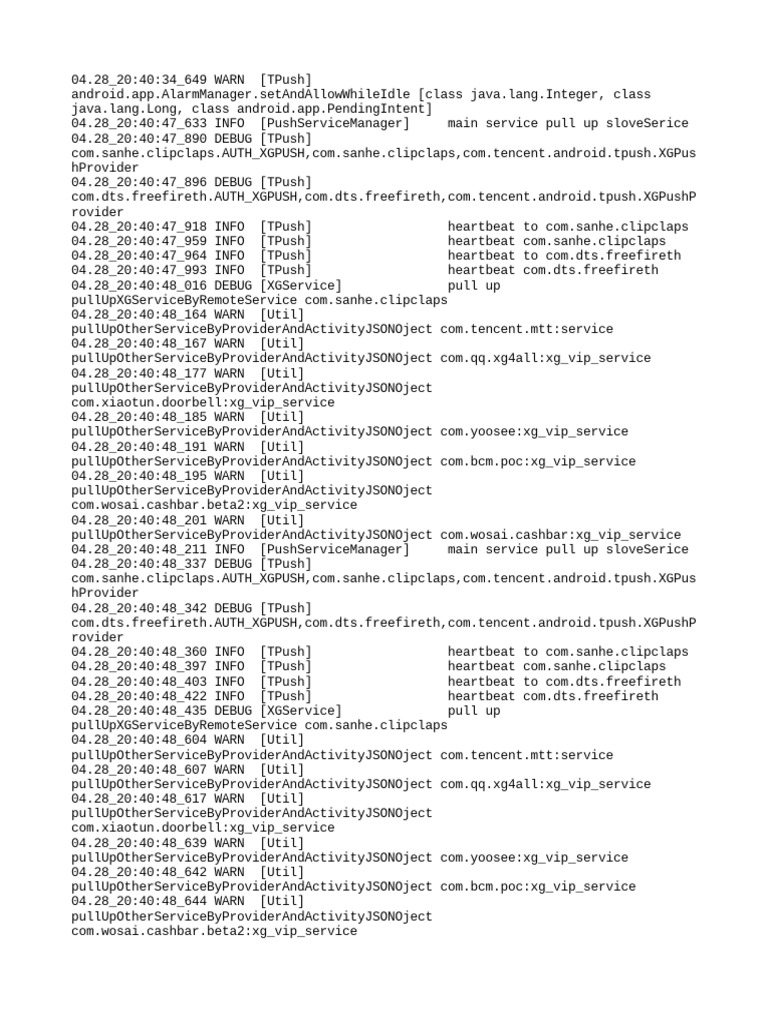 Android Push Service Log Analysis | PDF | Internet Protocols | Internet ...