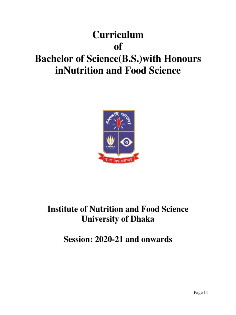 Curriculum of B S Honors in Nutrition and Food Science | Download Free ...