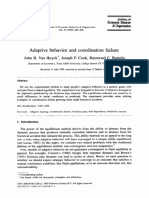 Adaptive Behavior and Coordination Failure