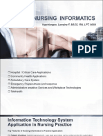 1NURSING INFORMATICS - IT Application in Nursing Practice