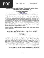 Influence of Some Additives On The Efficiency of Viscosity Index Improver For Base Lubricating Oils