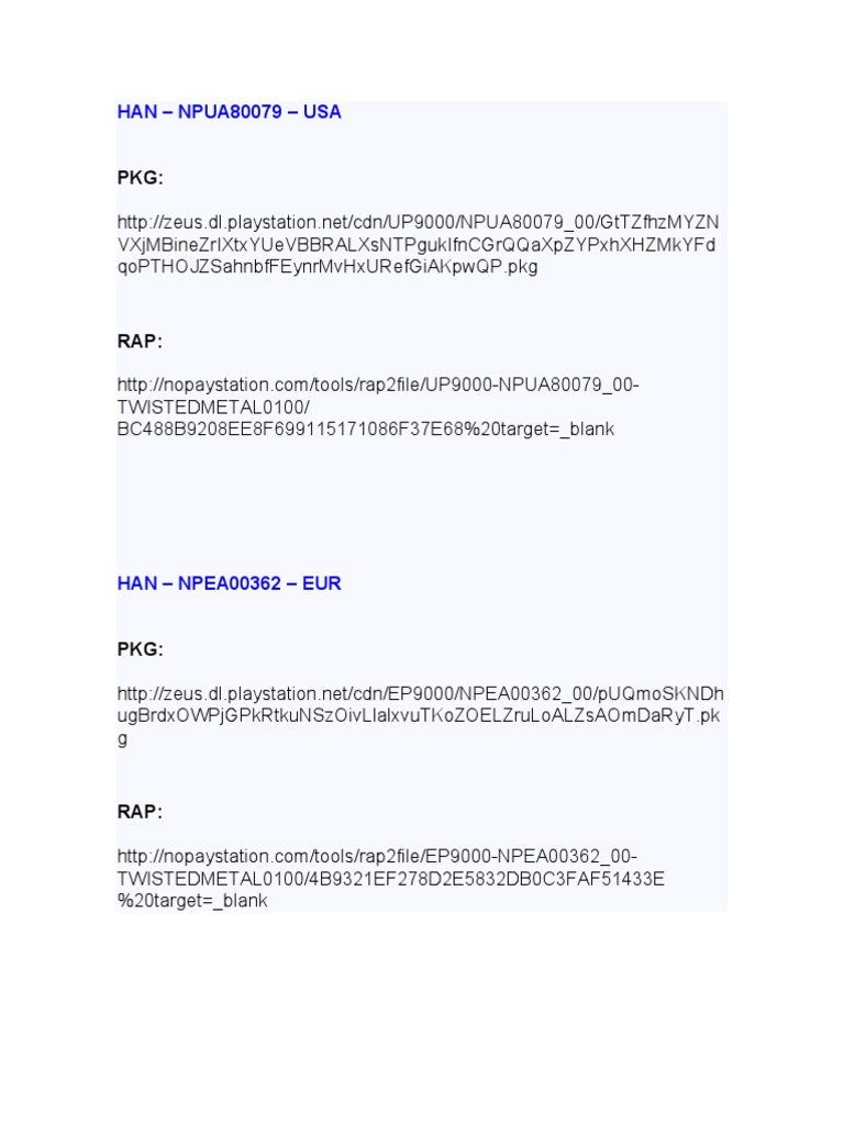 PS3 Game PKG and RAP File Links | PDF