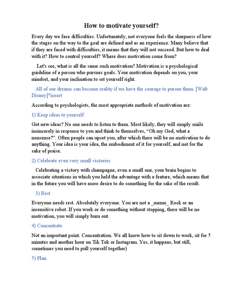 Effective Self-Motivation Strategies | PDF | Motivation | Motivational