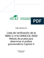 NMX C 416 ONNCCE CAP. 5 - GRANULOMETRÍA