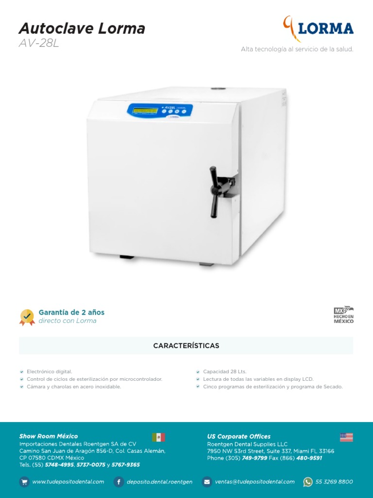 Autoclave Lorma Av28l PDF Esterilización (Microbiología) Ciencias