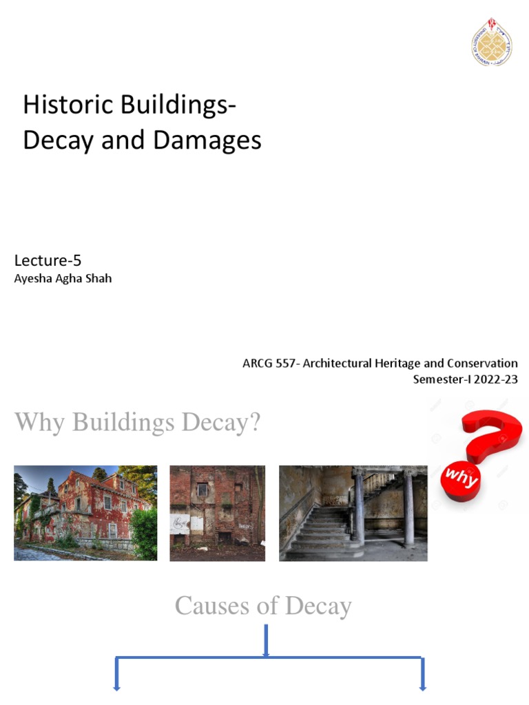 Lecture5Historic BuildingsDecay and Damages PDF Risk Assessment Risk