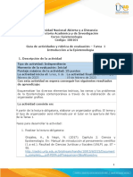 Guía de Actividades y Rúbrica de Evaluación - Unidad 1 - Tarea 1 - Introducción A La Epistemología