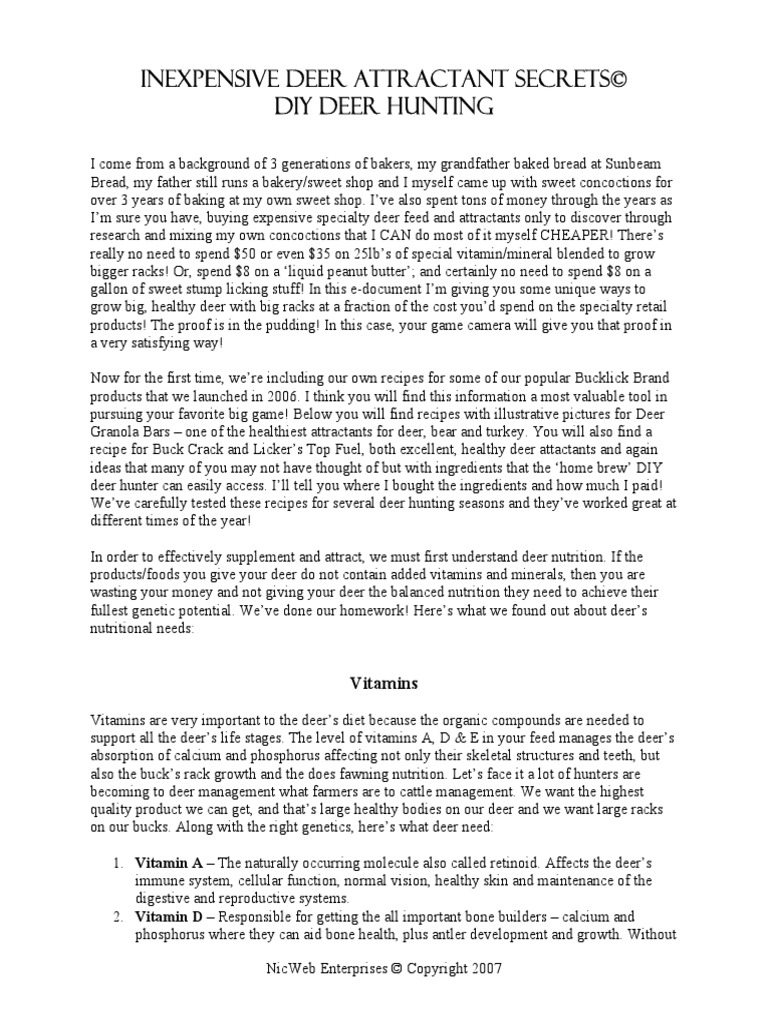 Inexpensive Deer Attractant Secrets PDF White Tailed Deer Soybean