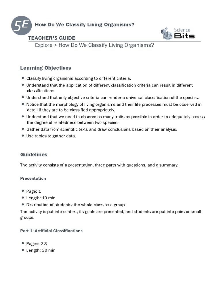How Do We Classify Living Organisms PDF Taxonomy (Biology) Species