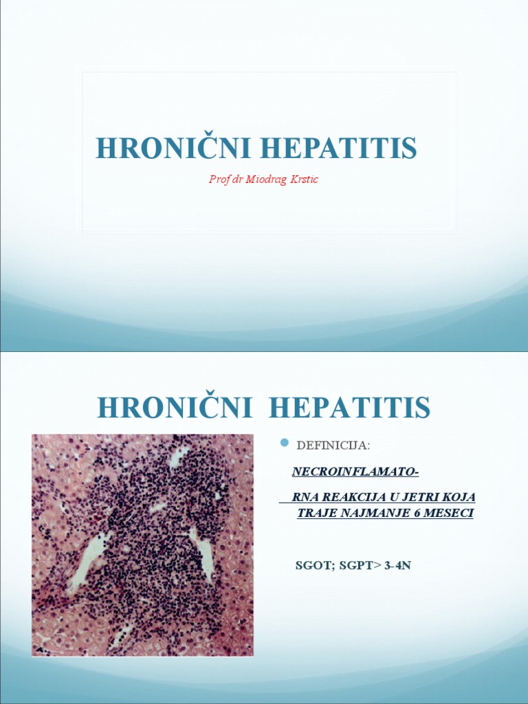 2017 Hronicni Hepatitisi, Podela, Autoimuni I Virusni Hepatitisi | PDF