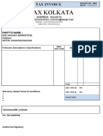 GST Invoice Format Word