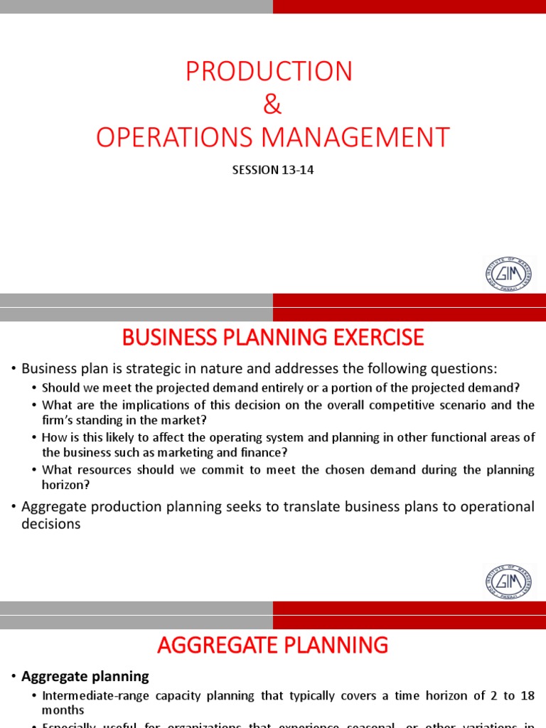 Production and Operations Management - Session 13-14 | PDF | Inventory ...