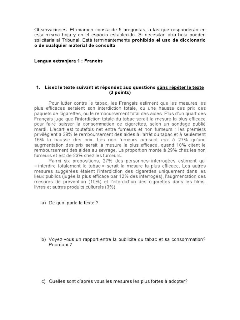 Mesures contre le tabagisme en France | PDF