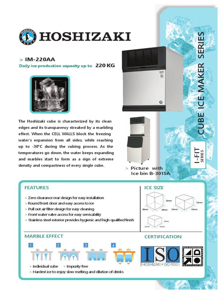 LIFE WAVEのice wave♪4箱&説明書四冊♪ Hoshizaki IM-220AA Ice Maker Specs | PDF | Ice | Water