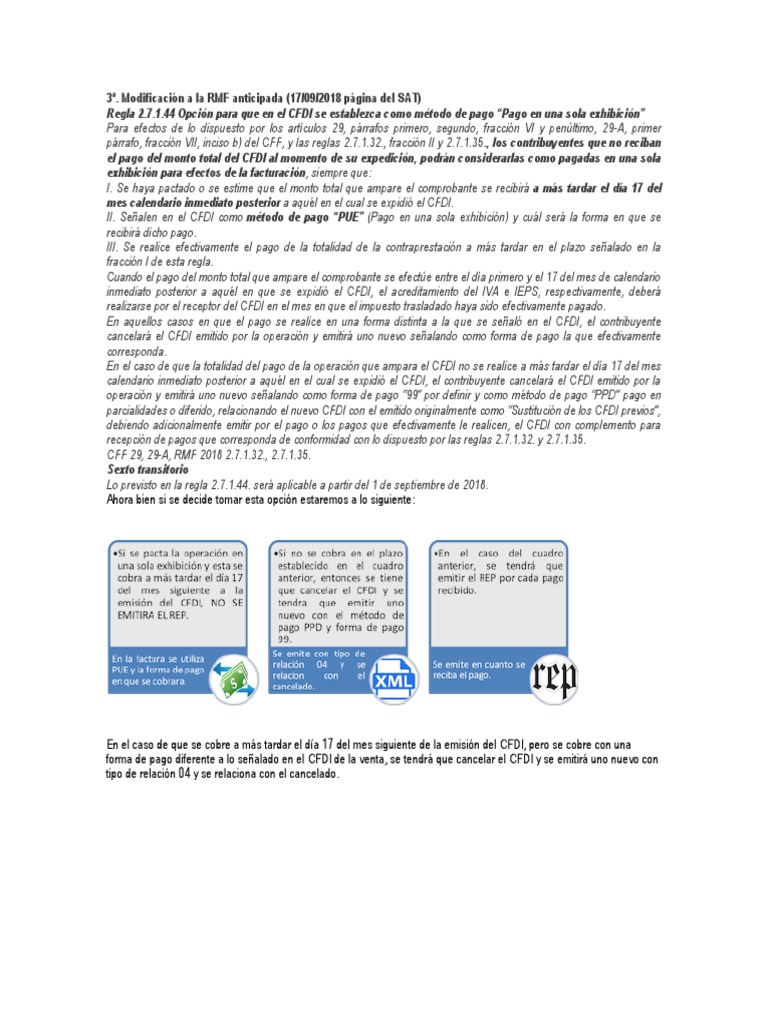 FACILIDAD NO EMITIR COMPLEMENTO DE PAGO PDF Gobierno