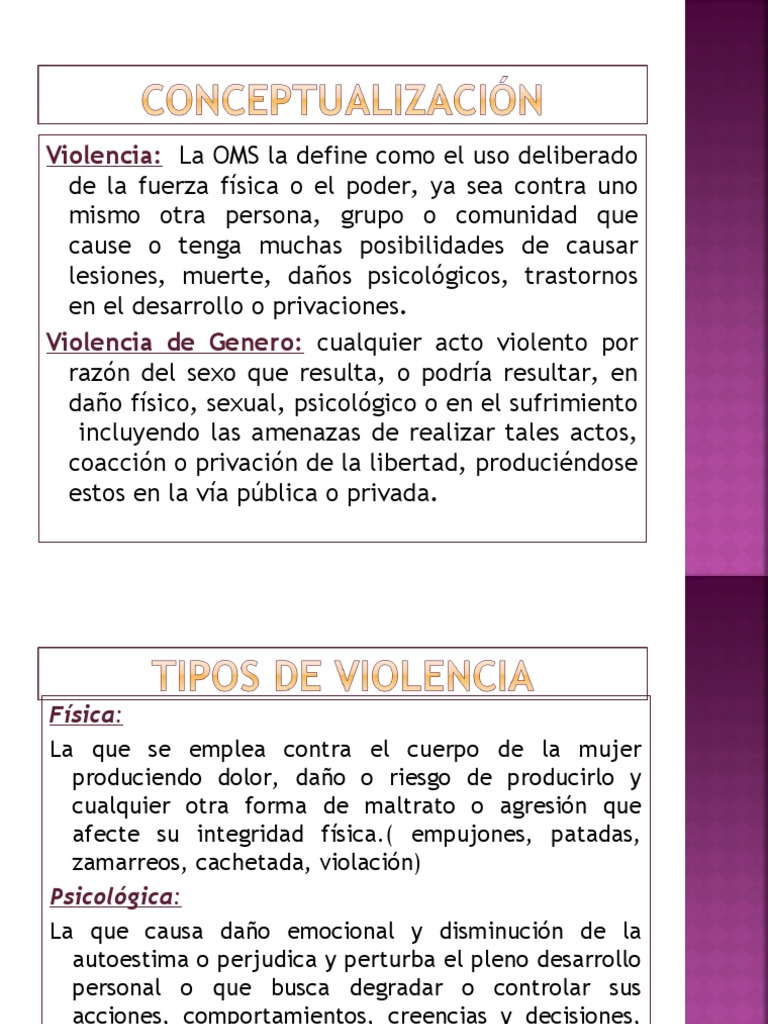 Tipos y Efectos de la Violencia de Género | PDF | Violencia | La ...
