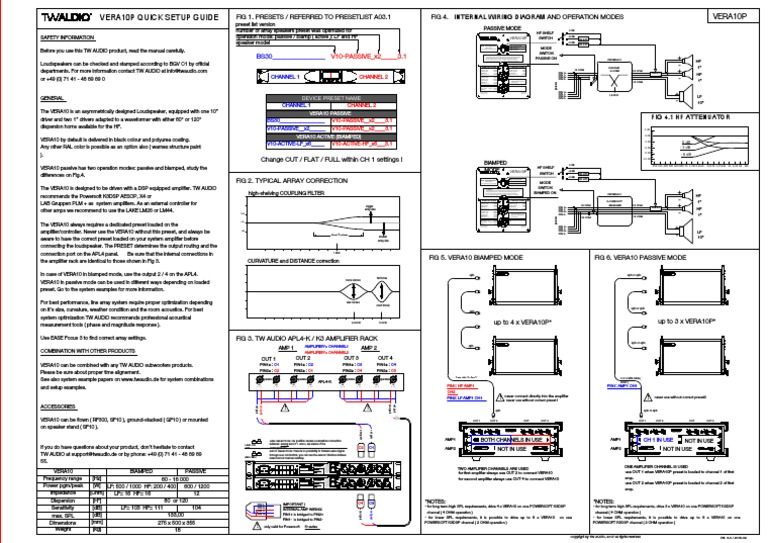 TW AUDiO VERA10P Quick Setup Guide EN 1.1 | PDF | Loudspeaker | Sound