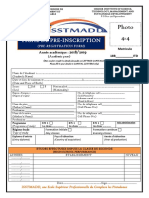 Fiche de Pre Inscription