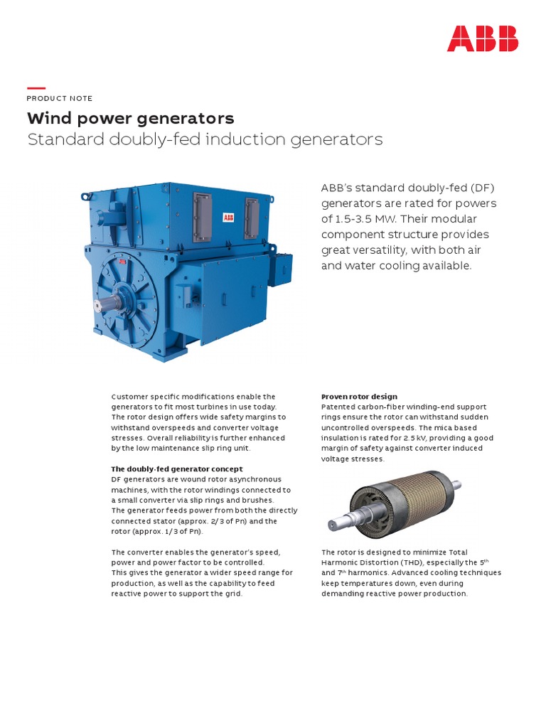 Wind Power Generators Standard DoublyFed Induction Generators